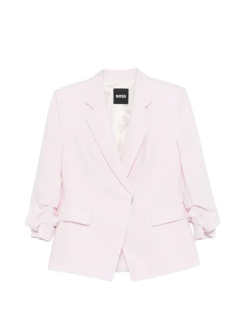 BOSS notch-lapel gathered-sleeve blazer
