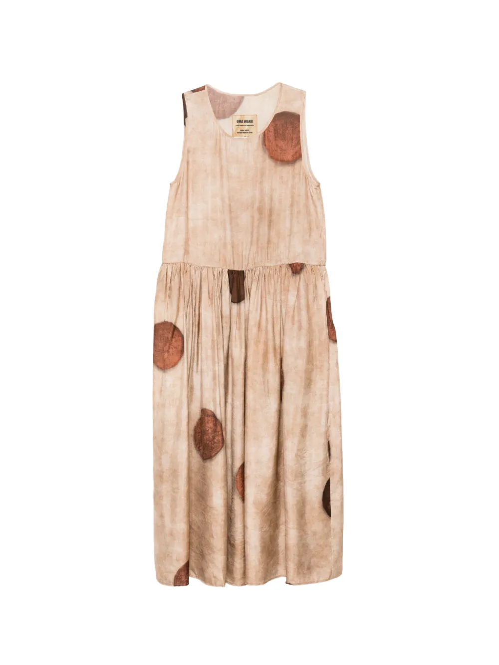 Uma Wang Ardal print gathered midi dress - Toni neutri