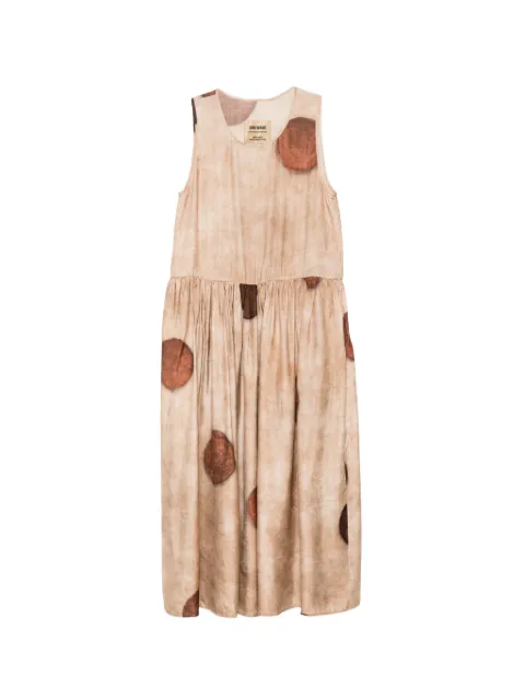Uma Wang Ardal print gathered midi dress