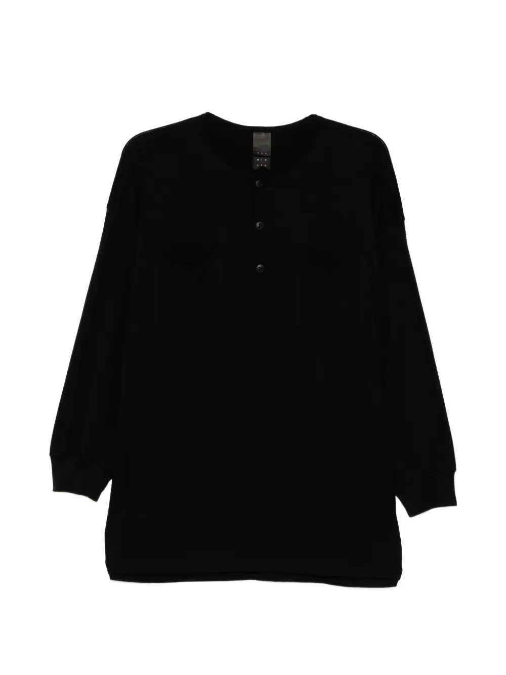 The Viridi-Anne Henley-neck T-shirt - Nero