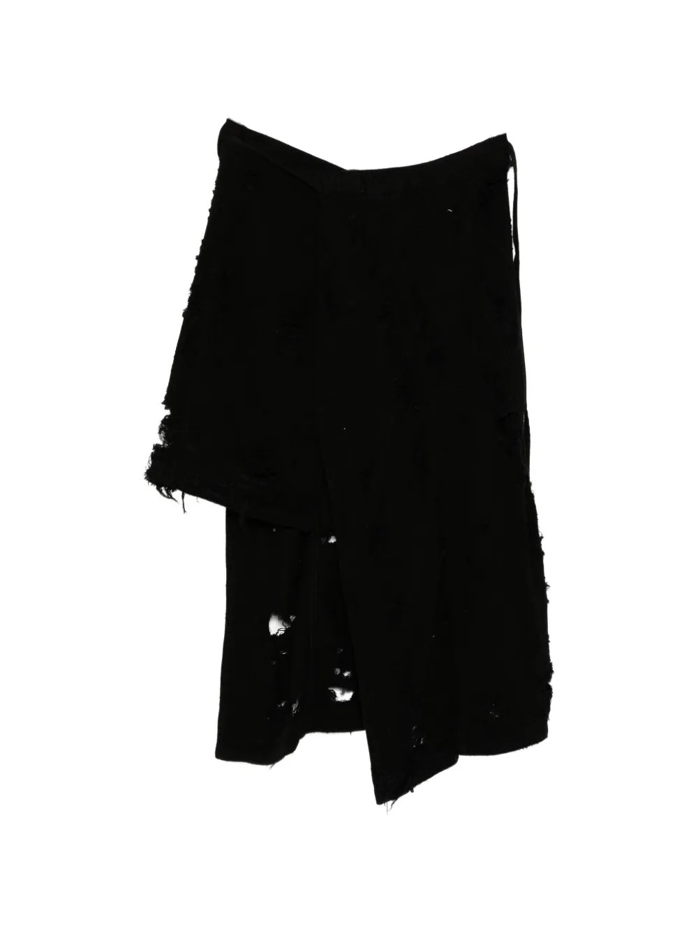 Julius distressed asymmetric skirt - Schwarz