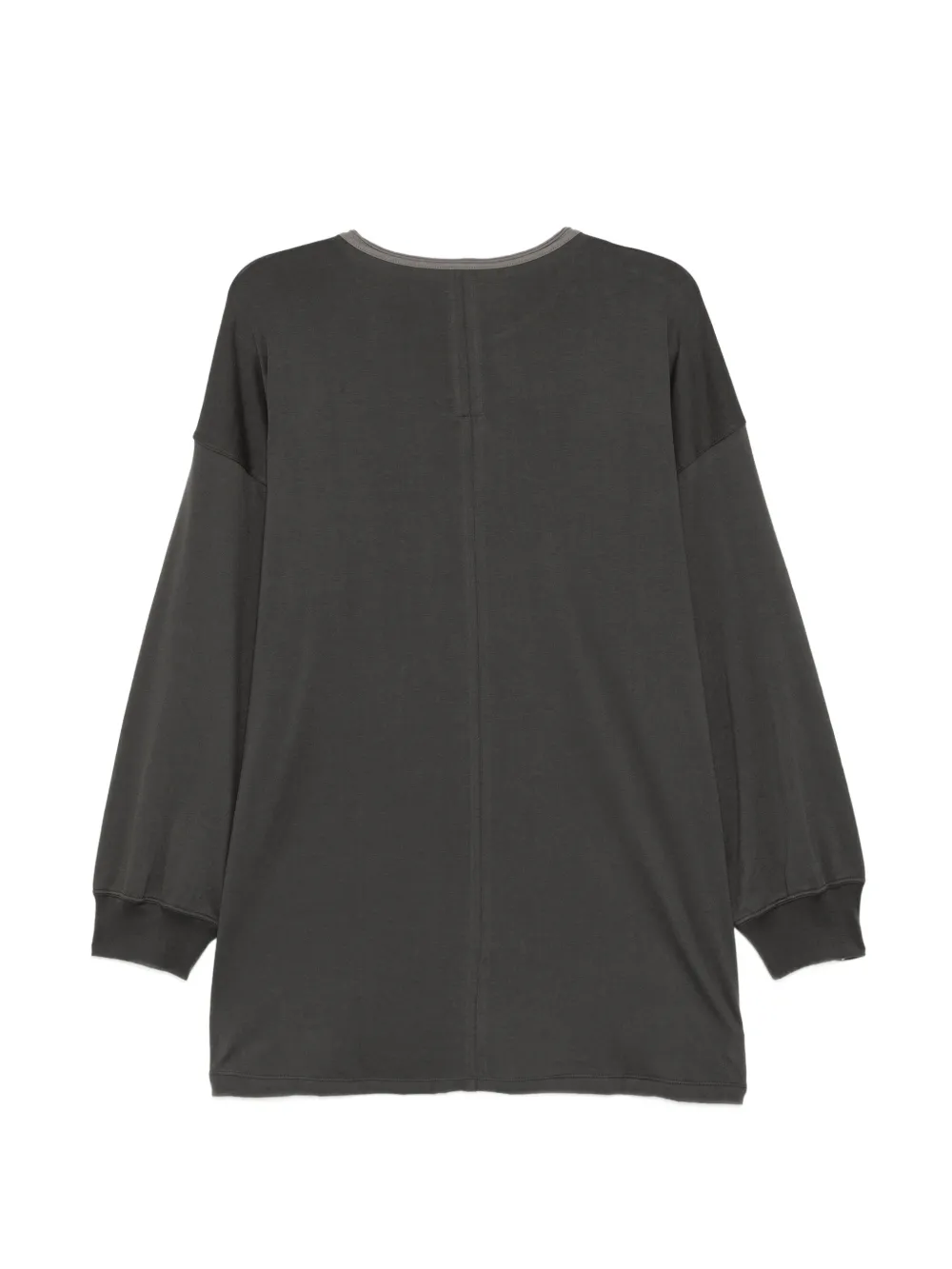 The Viridi-Anne Henley T-shirt met V-hals Grijs