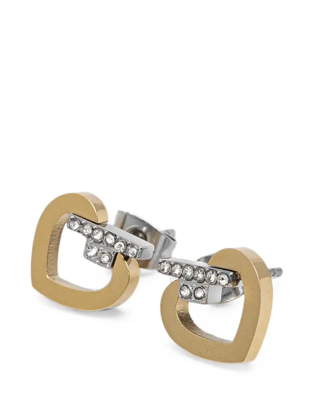 Trussardi crystal-embellished heart earrings - Oro