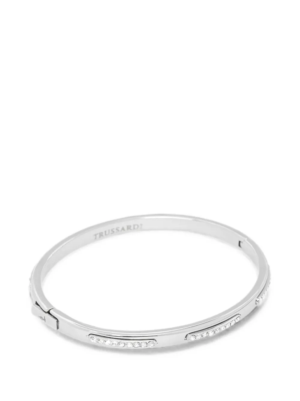 Trussardi crystal-embellished bangle bracelet - Argento