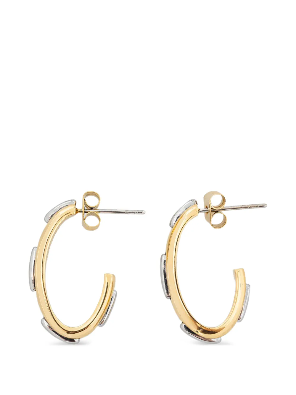 Trussardi two-tone hoop earrings - Gold