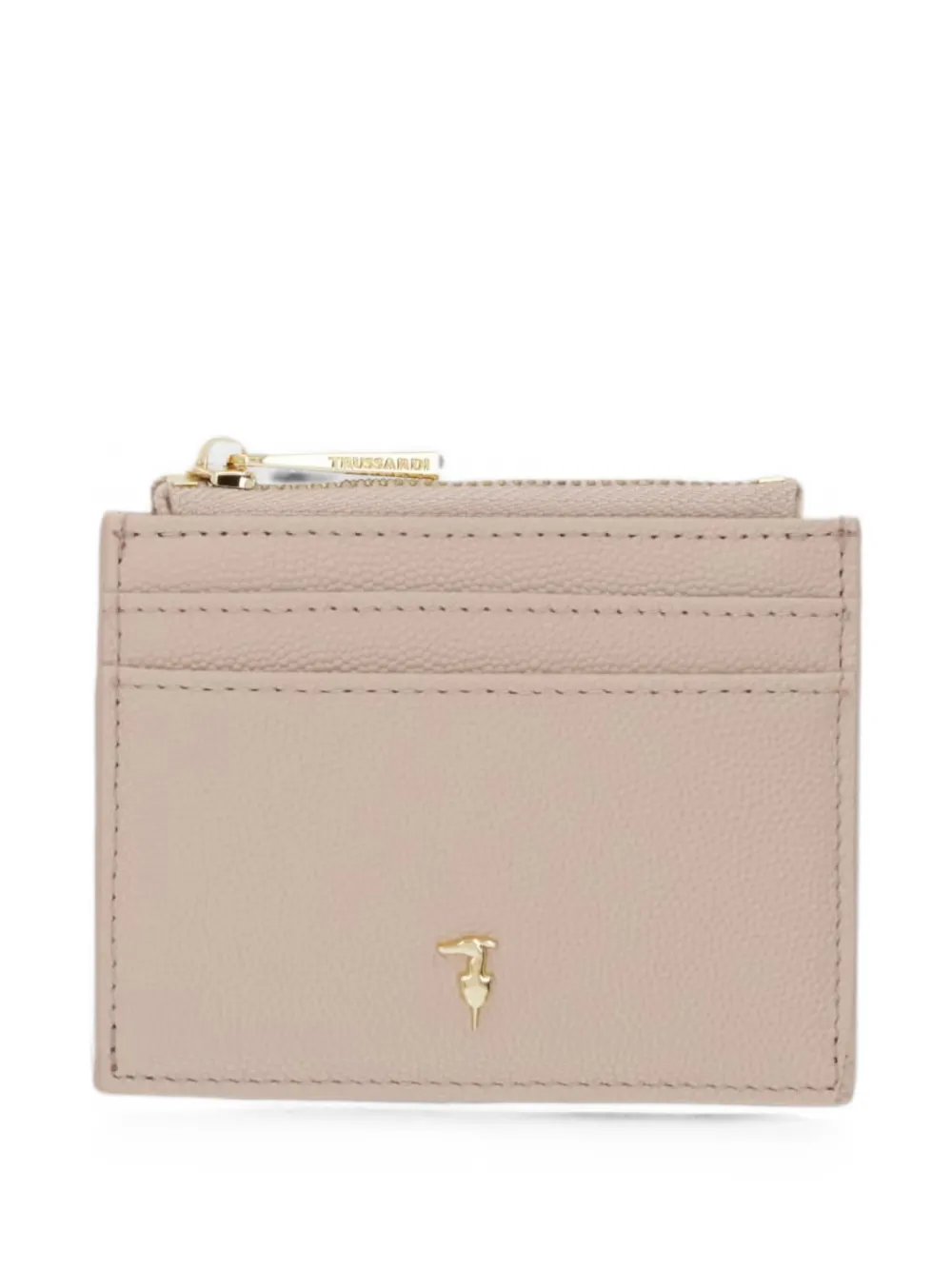 Trussardi Portacarte con logo e zip - Toni neutri