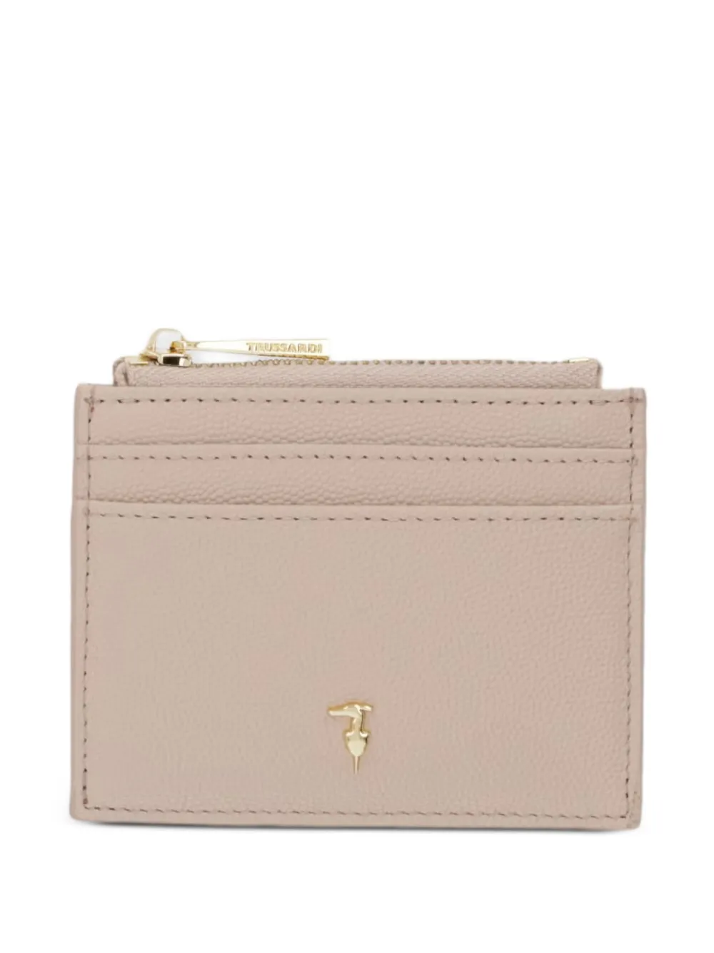 Trussardi Portacarte con logo e zip - Toni neutri