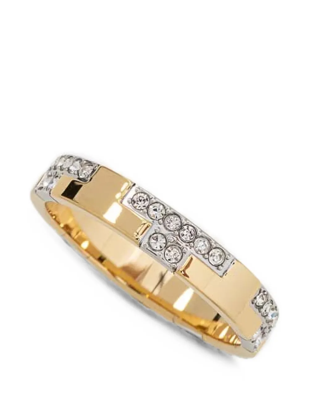 Trussardi Anello con cristalli - Oro