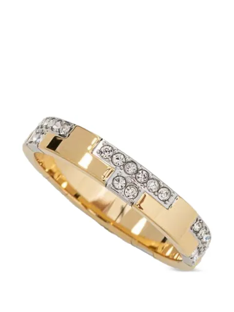 Trussardi crystal-embellished band ring