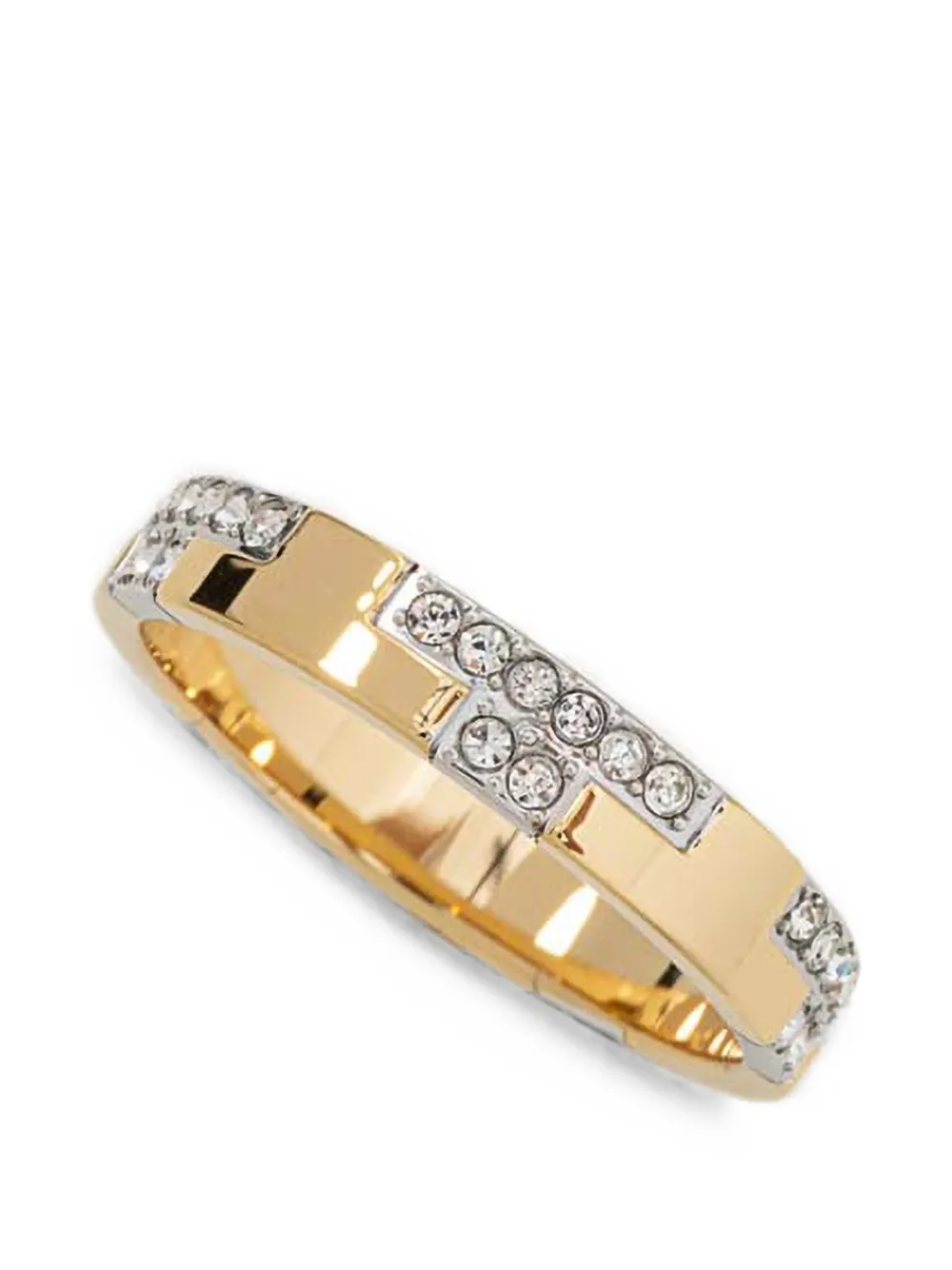 Trussardi crystal-embellished band ring