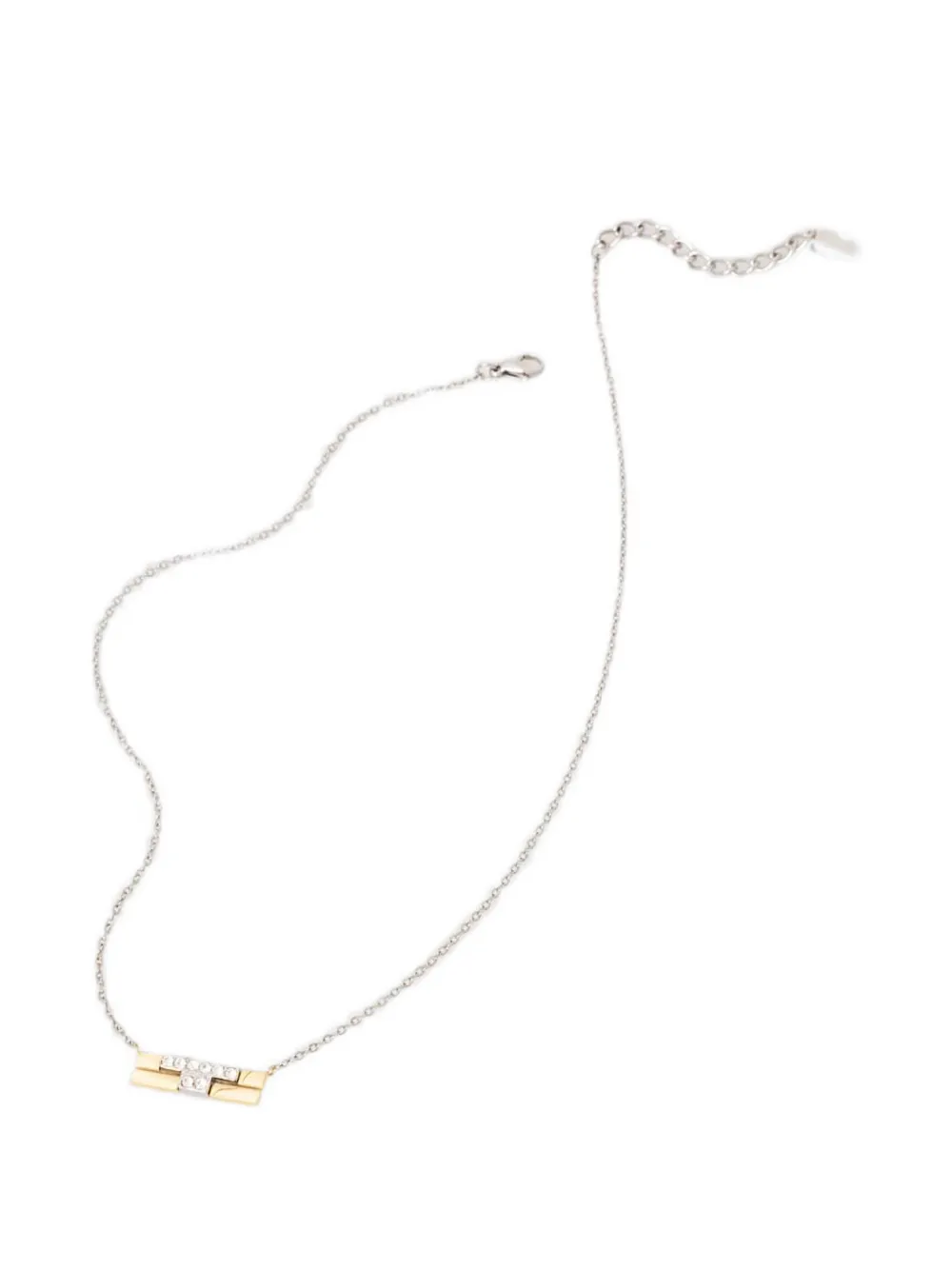 Trussardi crystal-embellished bar necklace - Argento