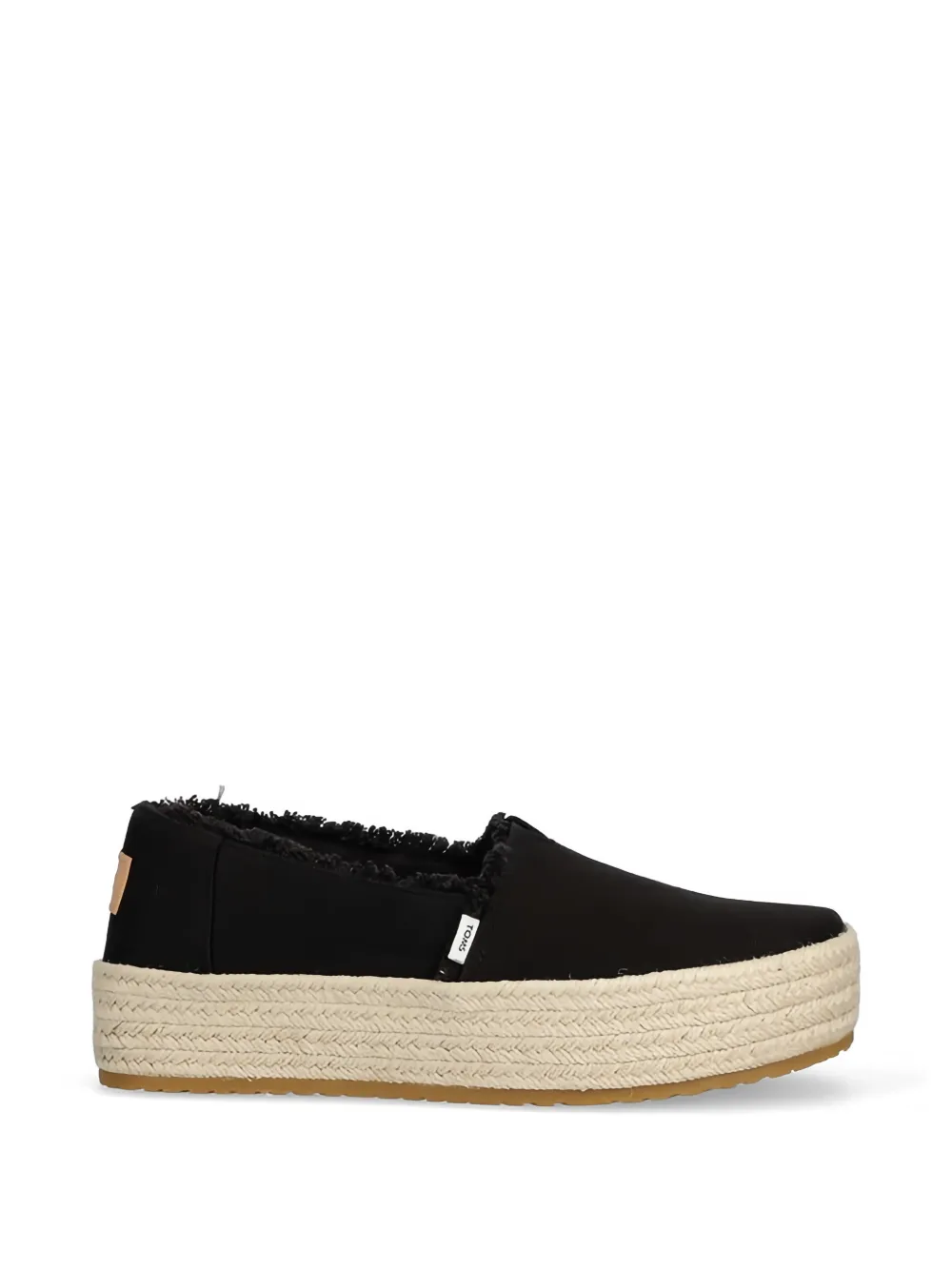 Toms frayed platform espadrilles Zwart