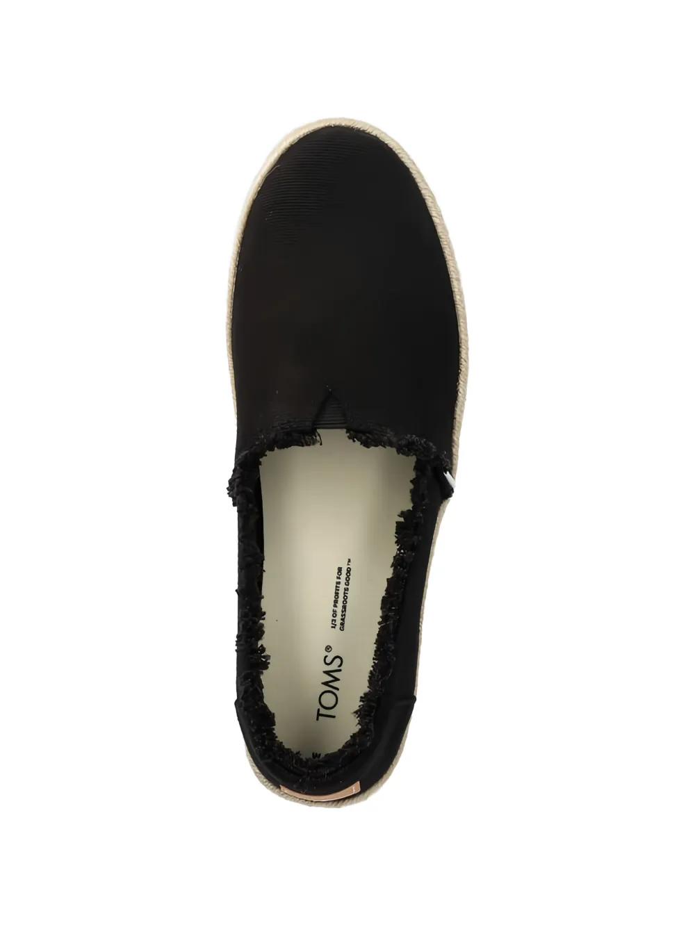 Toms frayed platform espadrilles Zwart