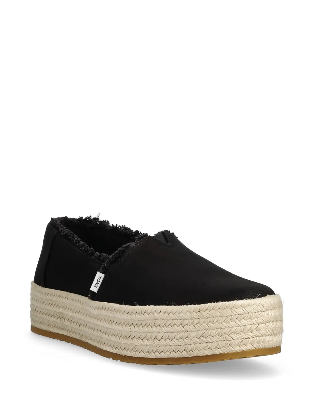 Toms frayed platform espadrilles Zwart
