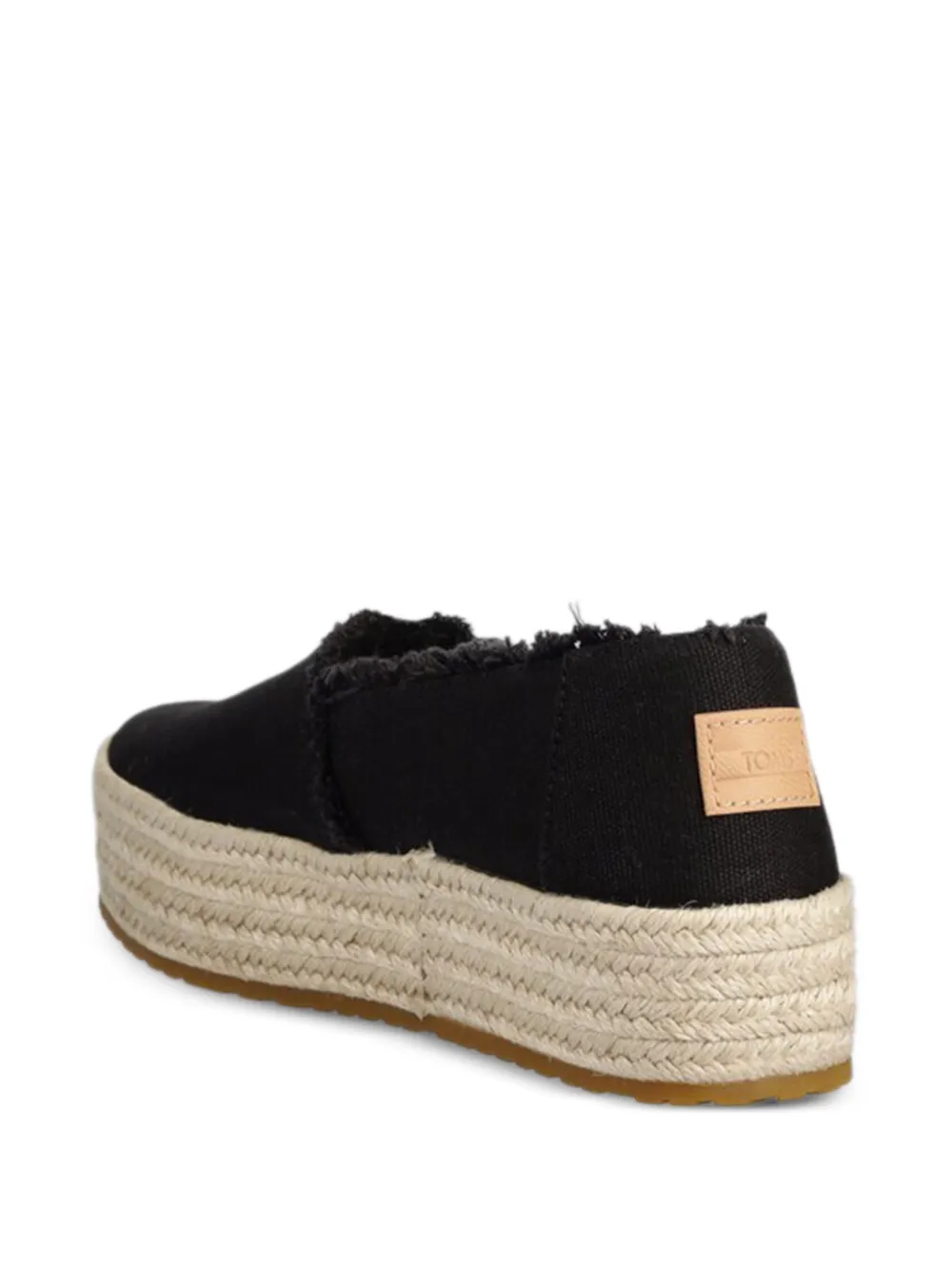 Toms frayed platform espadrilles Zwart