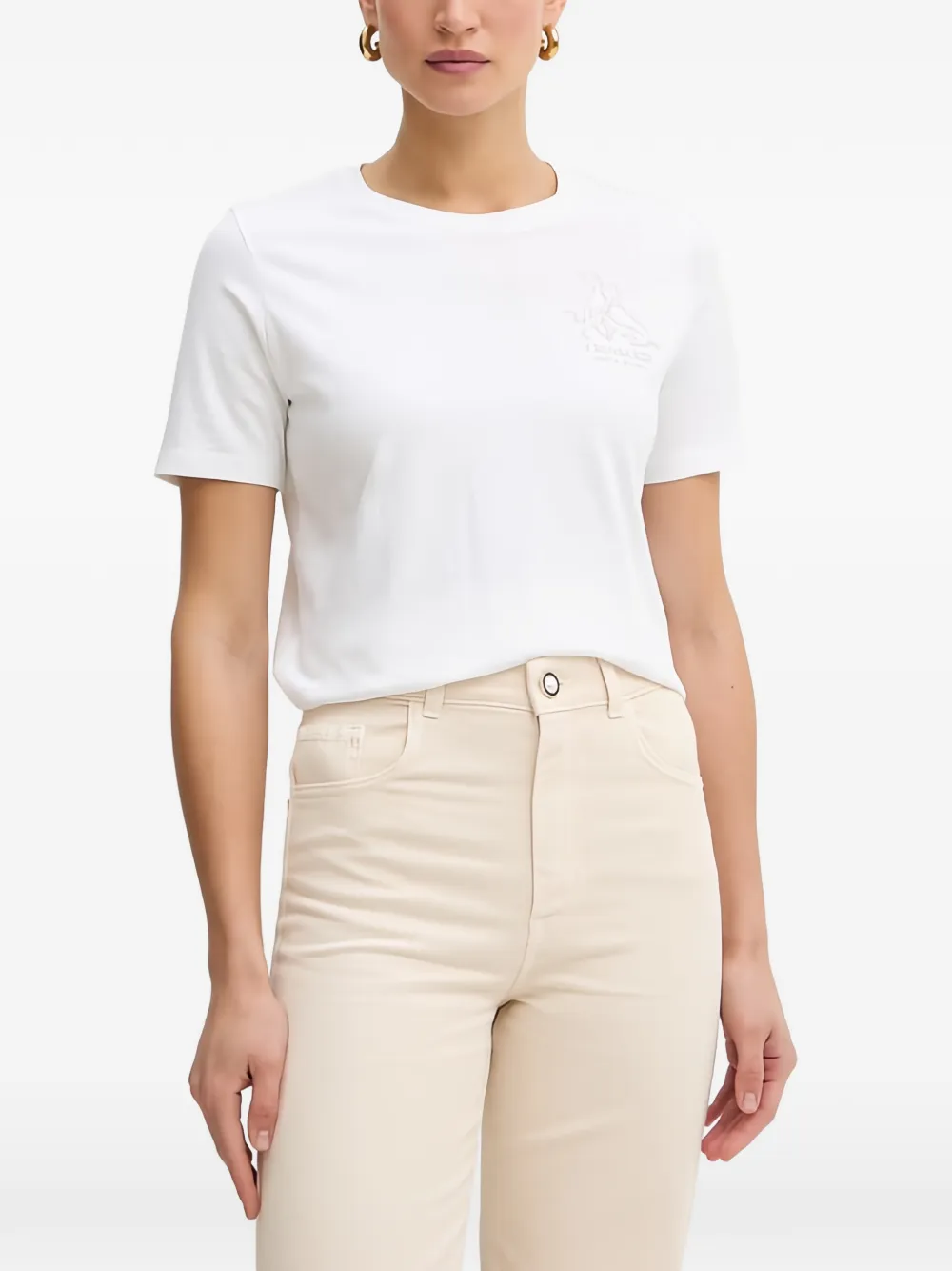 Trussardi embroidered graphic T-shirt - Bianco