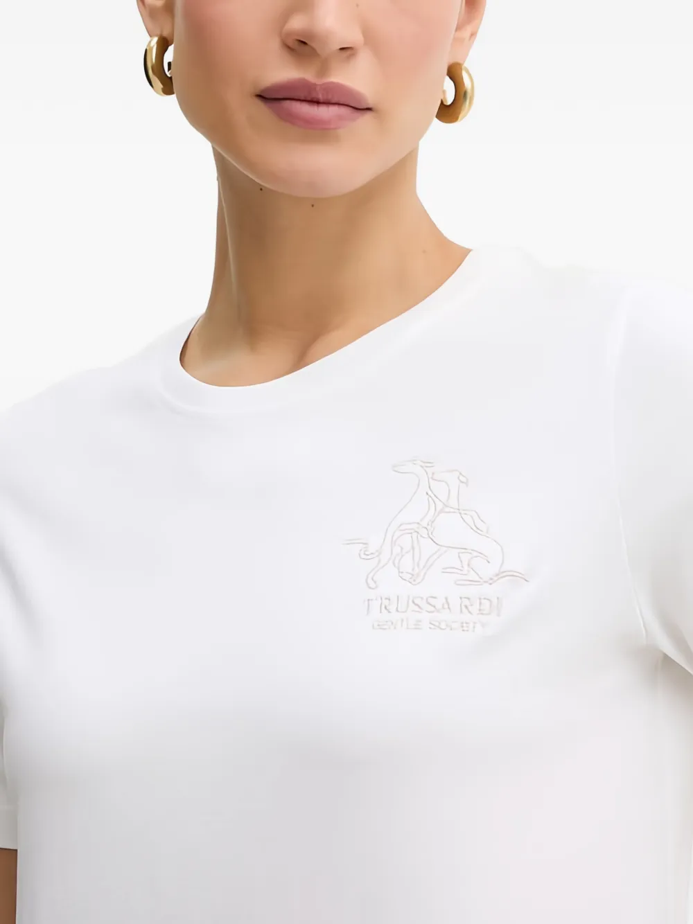 Trussardi T-shirt met grafisch borduurwerk Wit