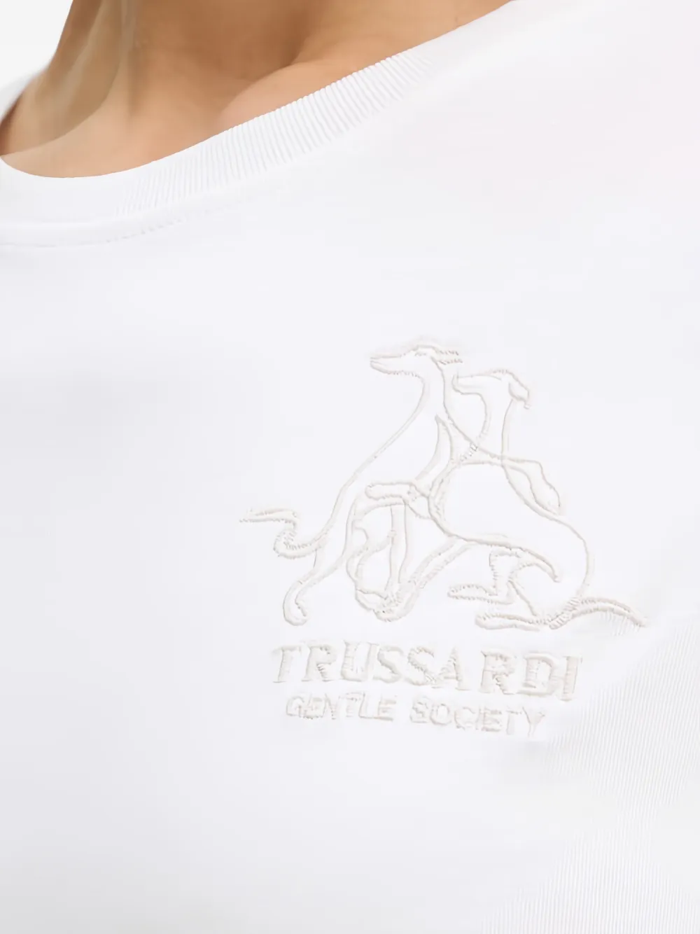 Trussardi T-shirt met grafisch borduurwerk Wit
