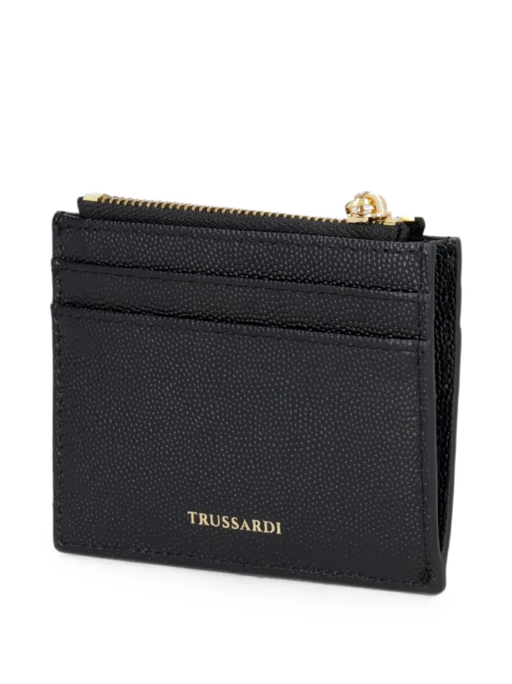 Trussardi Pasjeshouder met rits en dierenpatroon Zwart