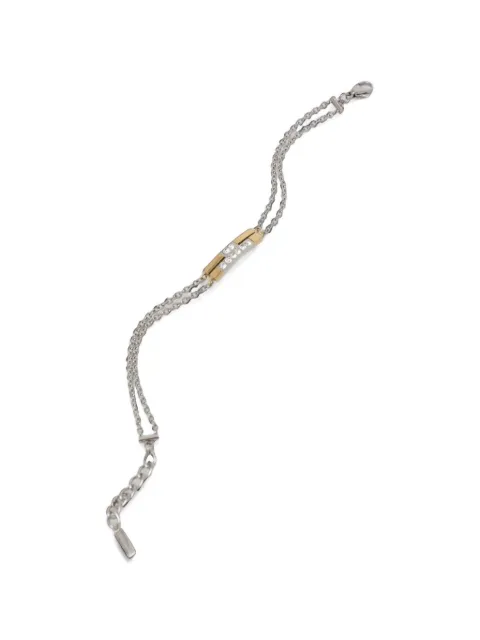 Trussardi crystal-embellished double-chain bracelet