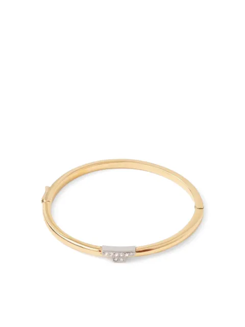 Trussardi crystal-embellished T-motif bracelet