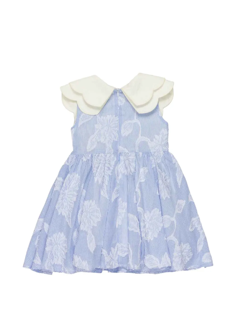 Miss Grant Kids Jurk met gewelfde kraag en bloemen Wit