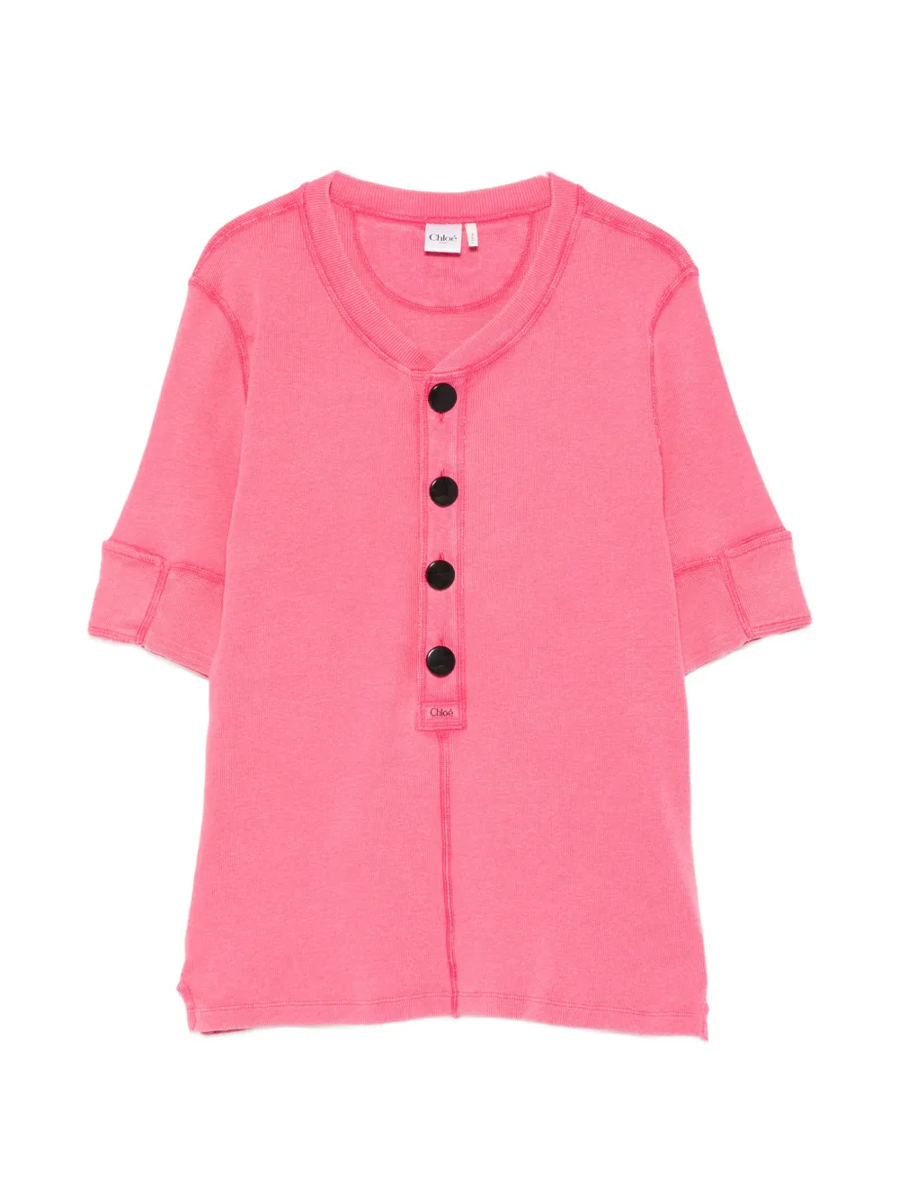 Chloé Button T-shirt In Pink