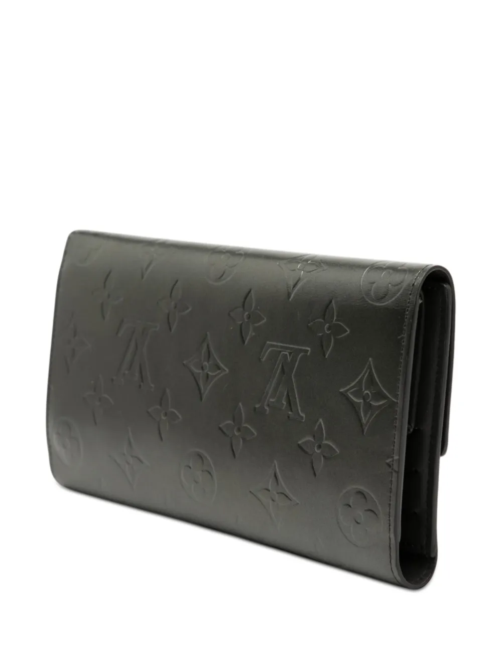  Louis Vuitton Pre-owned 2004 Monogram Mat Porte Tresor International Trifold Wallet Long Wallets - Black 