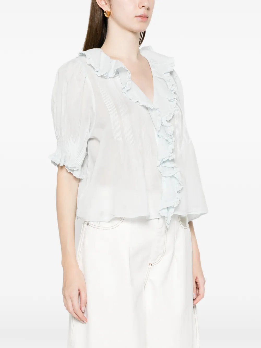  Dôen Henri Ruffled Blouse - Blue 