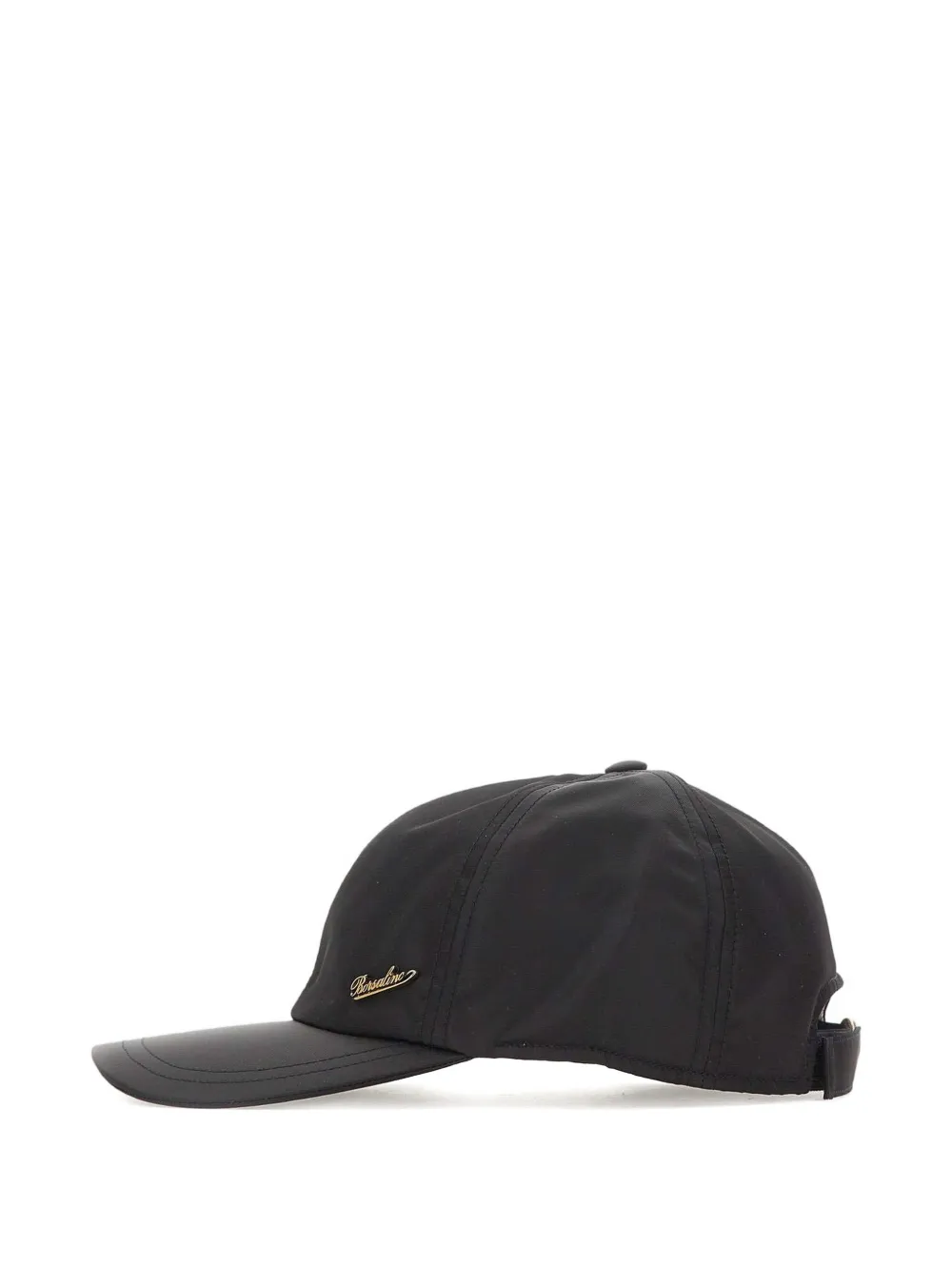 Borsalino Honkbalpet met metalen logo Zwart