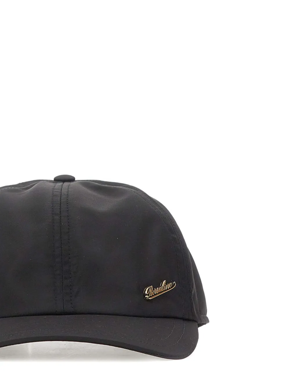Borsalino Honkbalpet met metalen logo Zwart