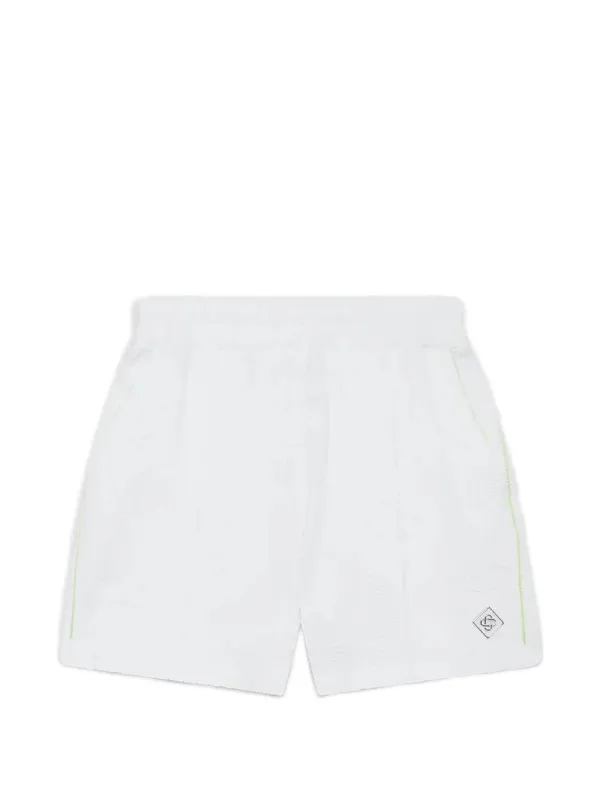 Casablanca Towelling Monogram Shorts in White
