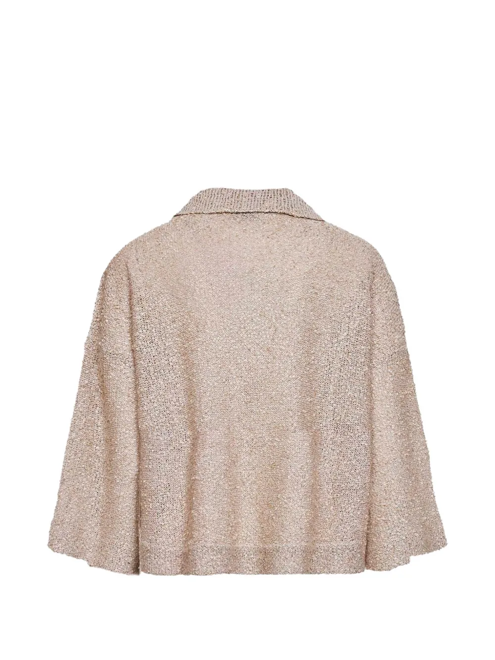  Brunello Cucinelli Sequin Embroidered V-neck Top - Neutrals 