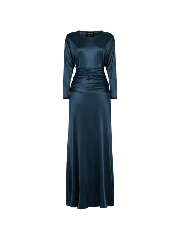 Giorgio Armani Rhinestone-embellished Flared Dress in Blue