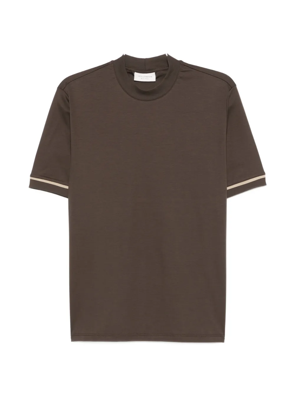 YES LONDON stripe-detail T-shirt - Marrone