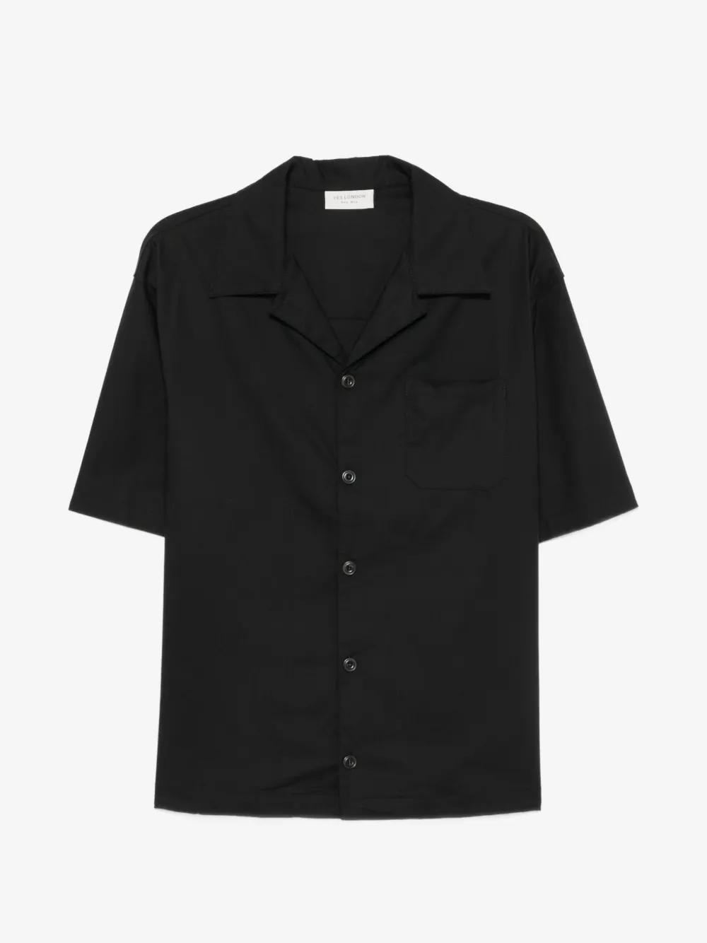 YES LONDON キャンプカラー シャツ | ブラック | Image 1