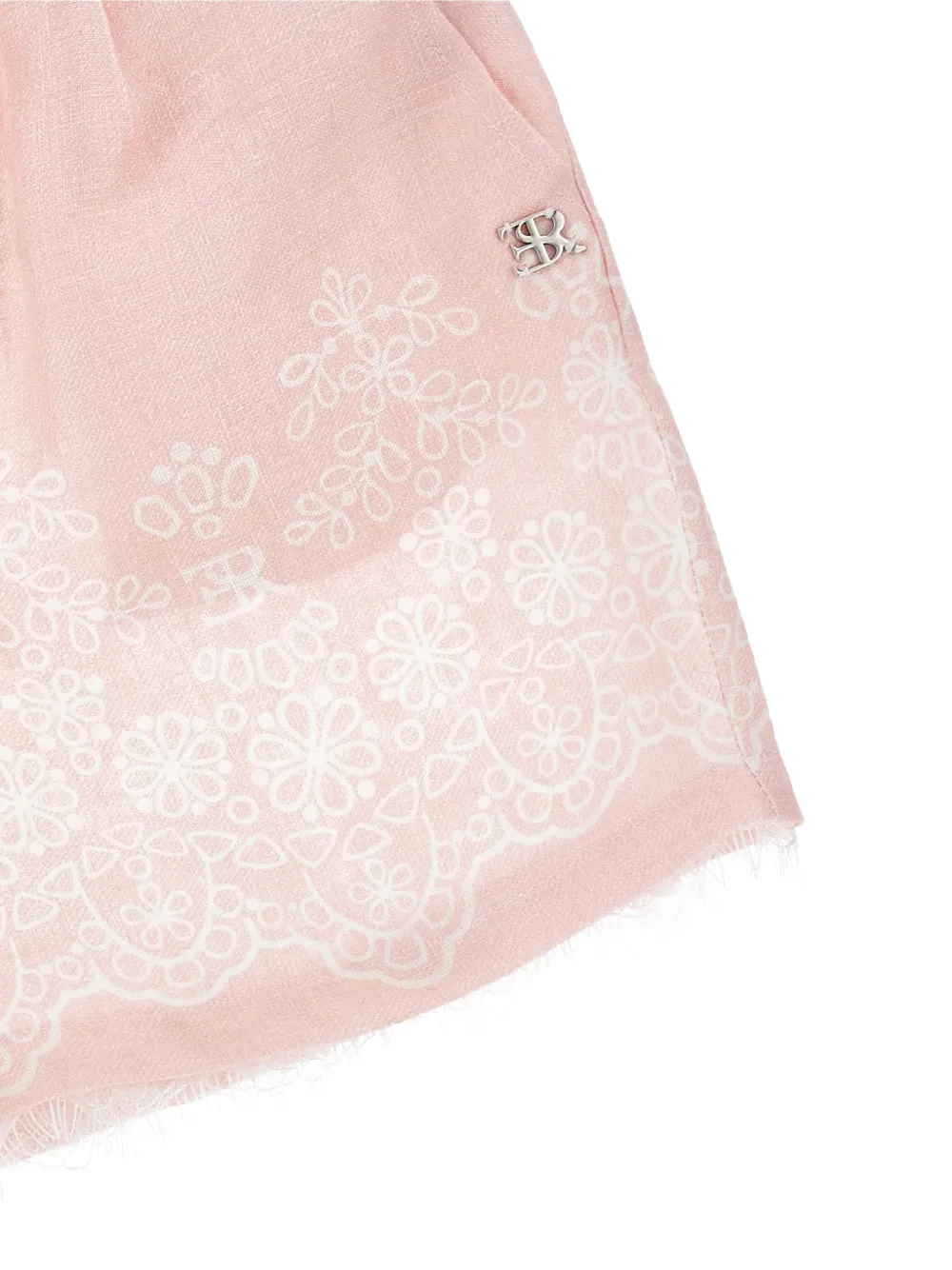  Ermanno Scervino Junior Flower-embroidered Shorts - Pink 