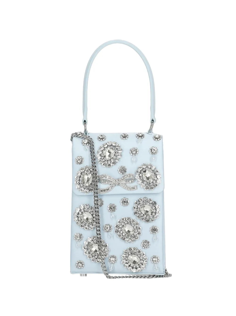 Self-Portrait crystal-embellished clutch bag - Blu