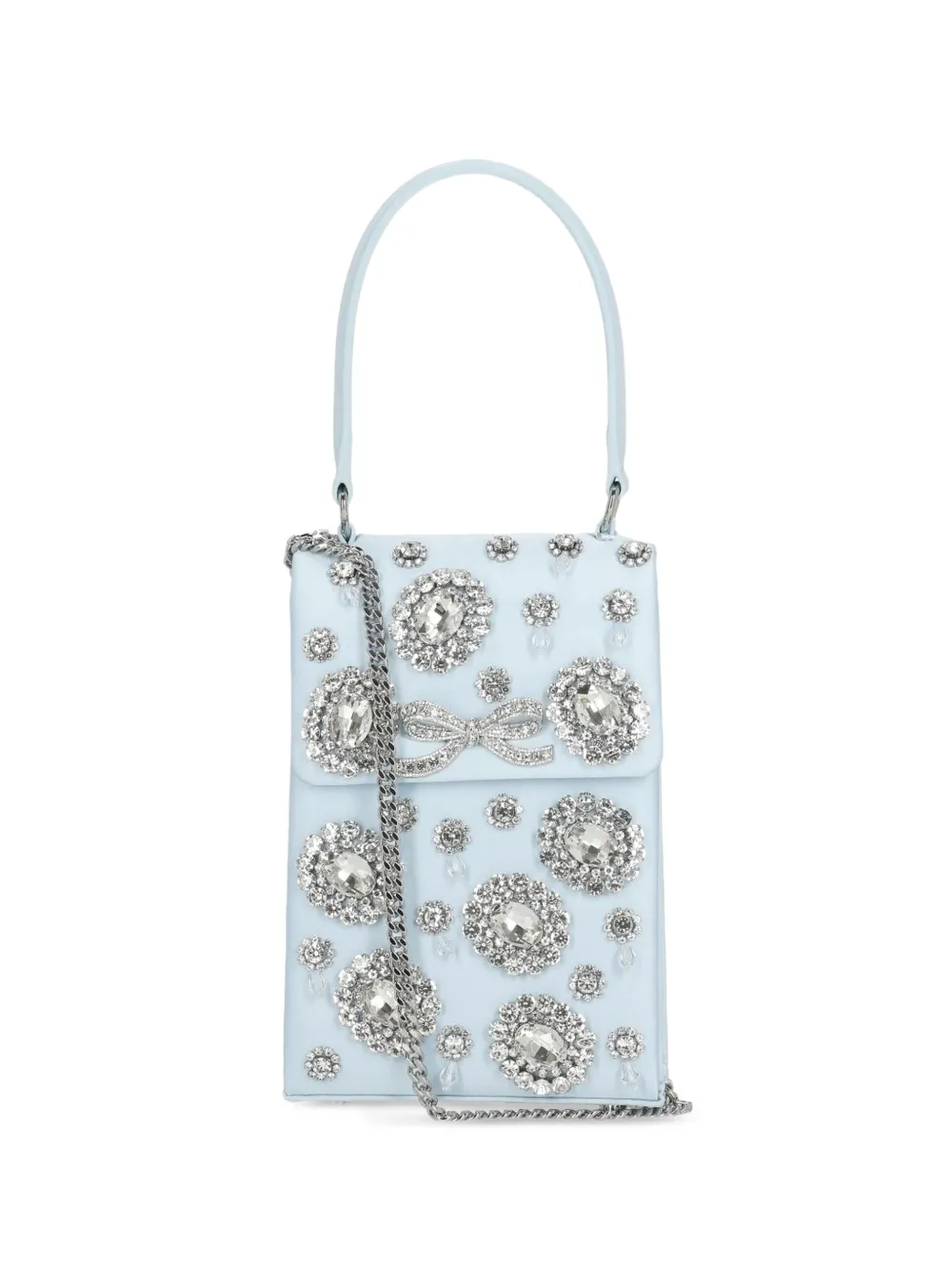 Self-Portrait crystal-embellished clutch bag - Blu