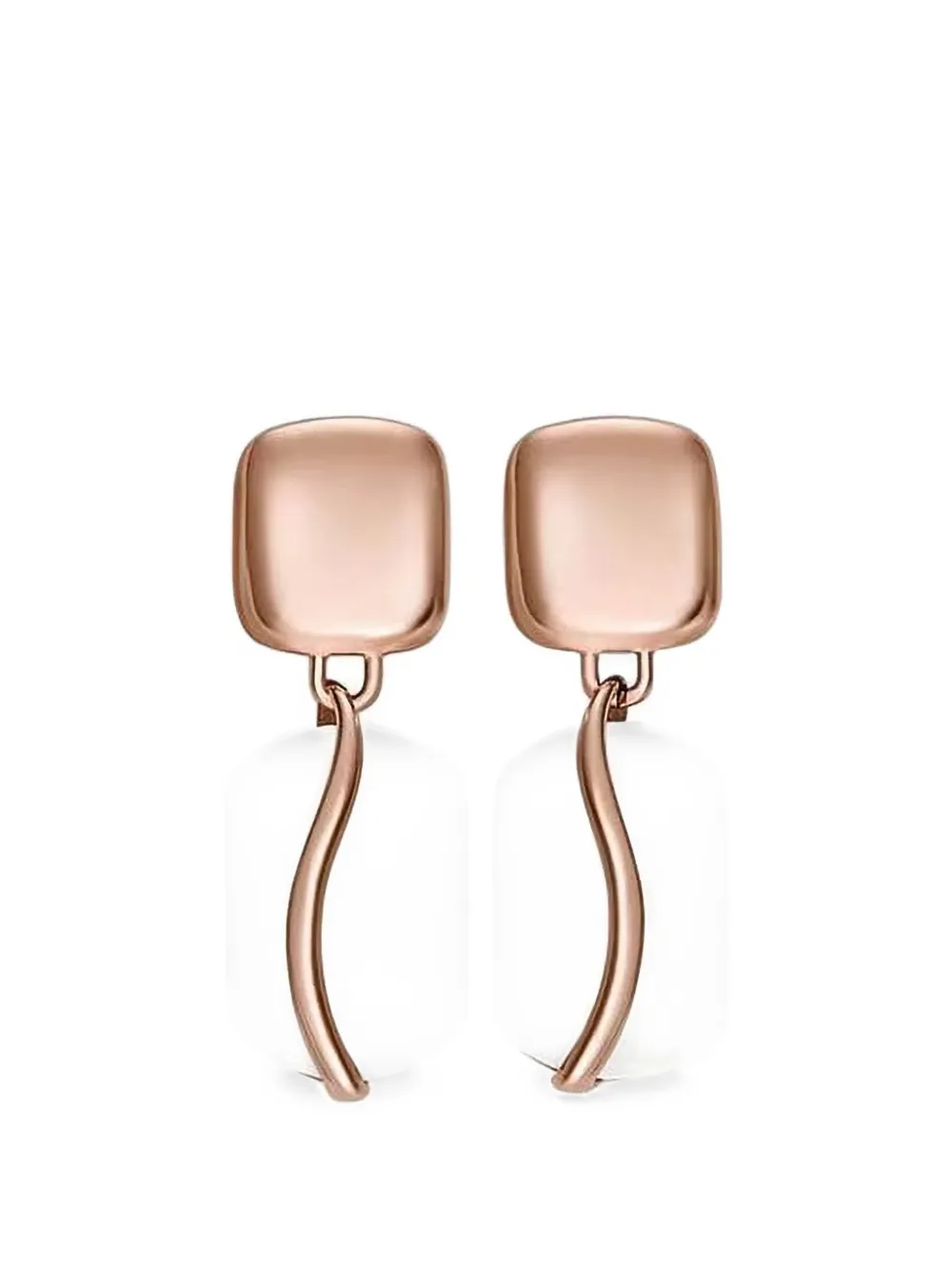 Skagen geometric drop earrings - Rosa