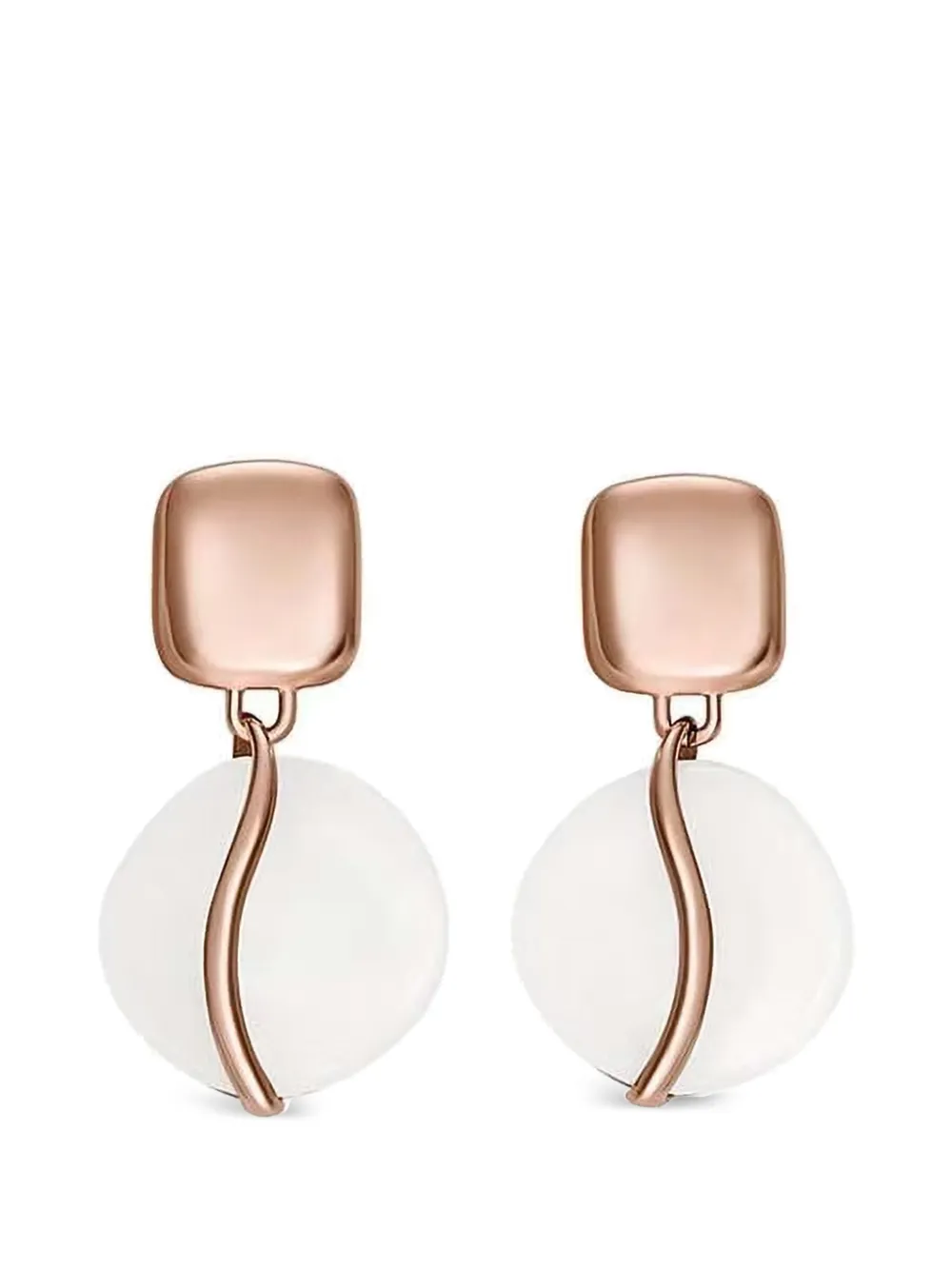 Skagen geometric drop earrings - Rosa