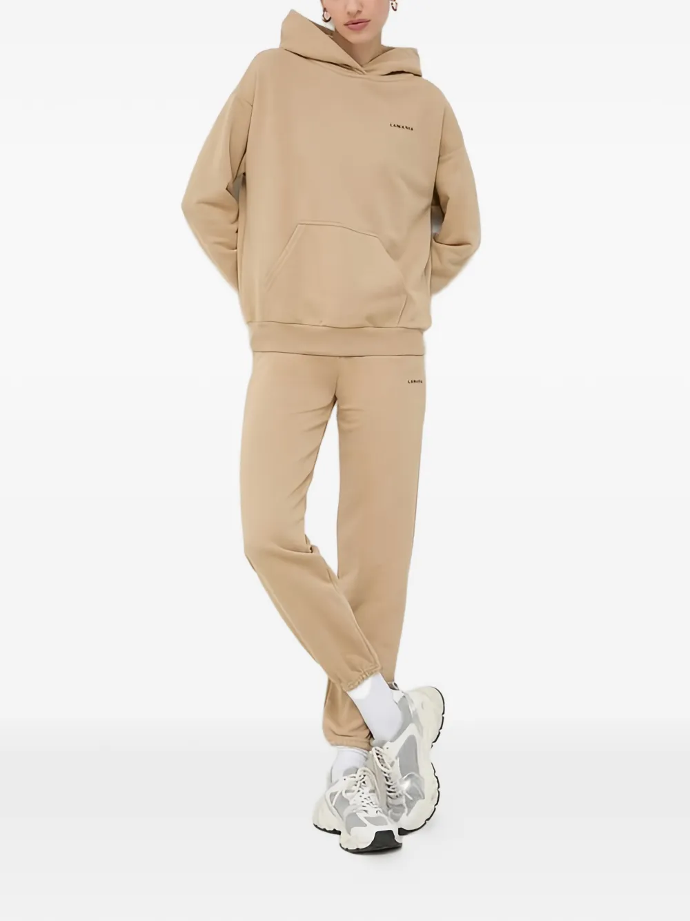 La Mania Trainingsbroek met logo-detail Beige
