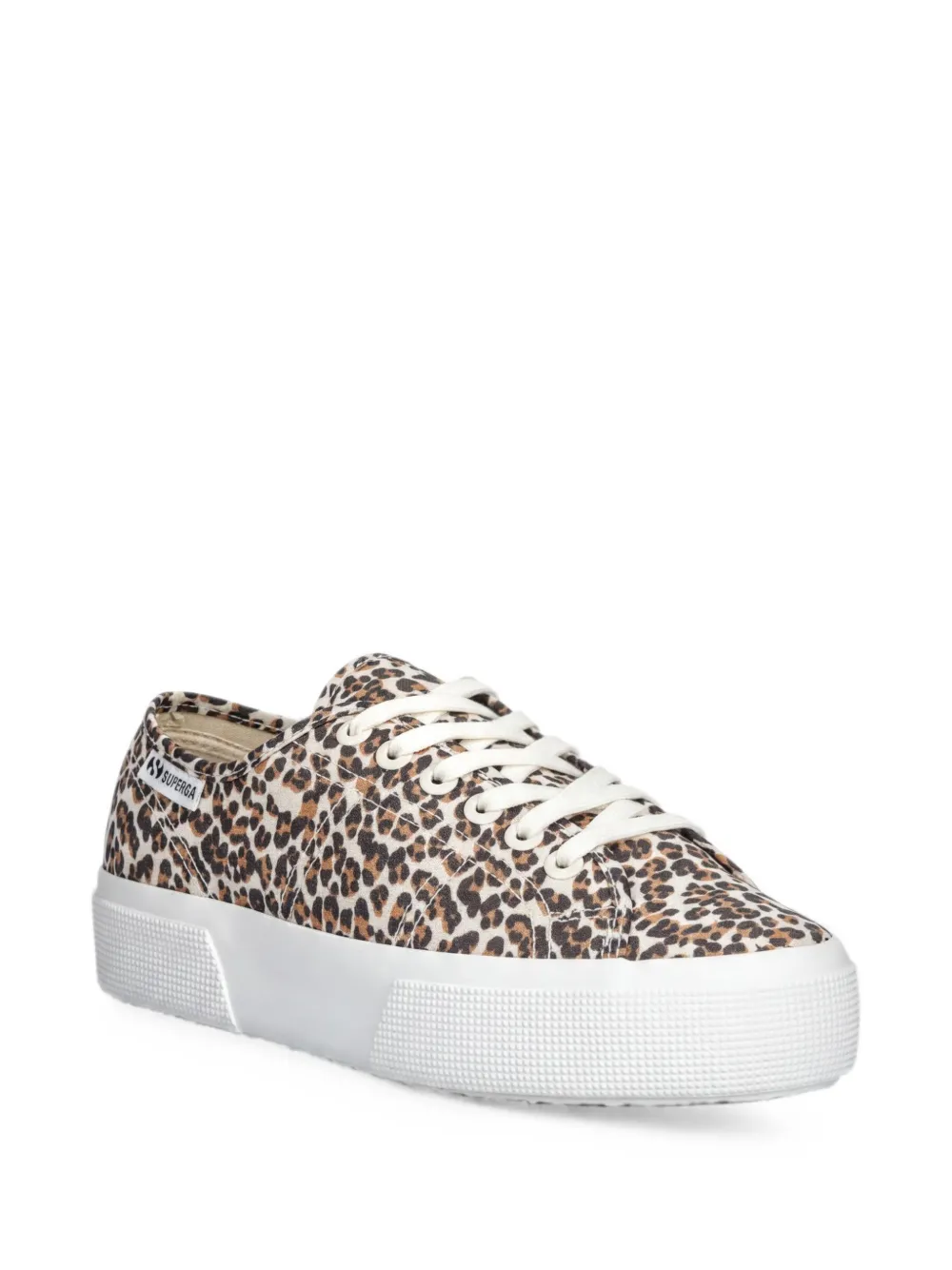 Superga 3740 sneakers met luipaardprint en plateauzool Beige