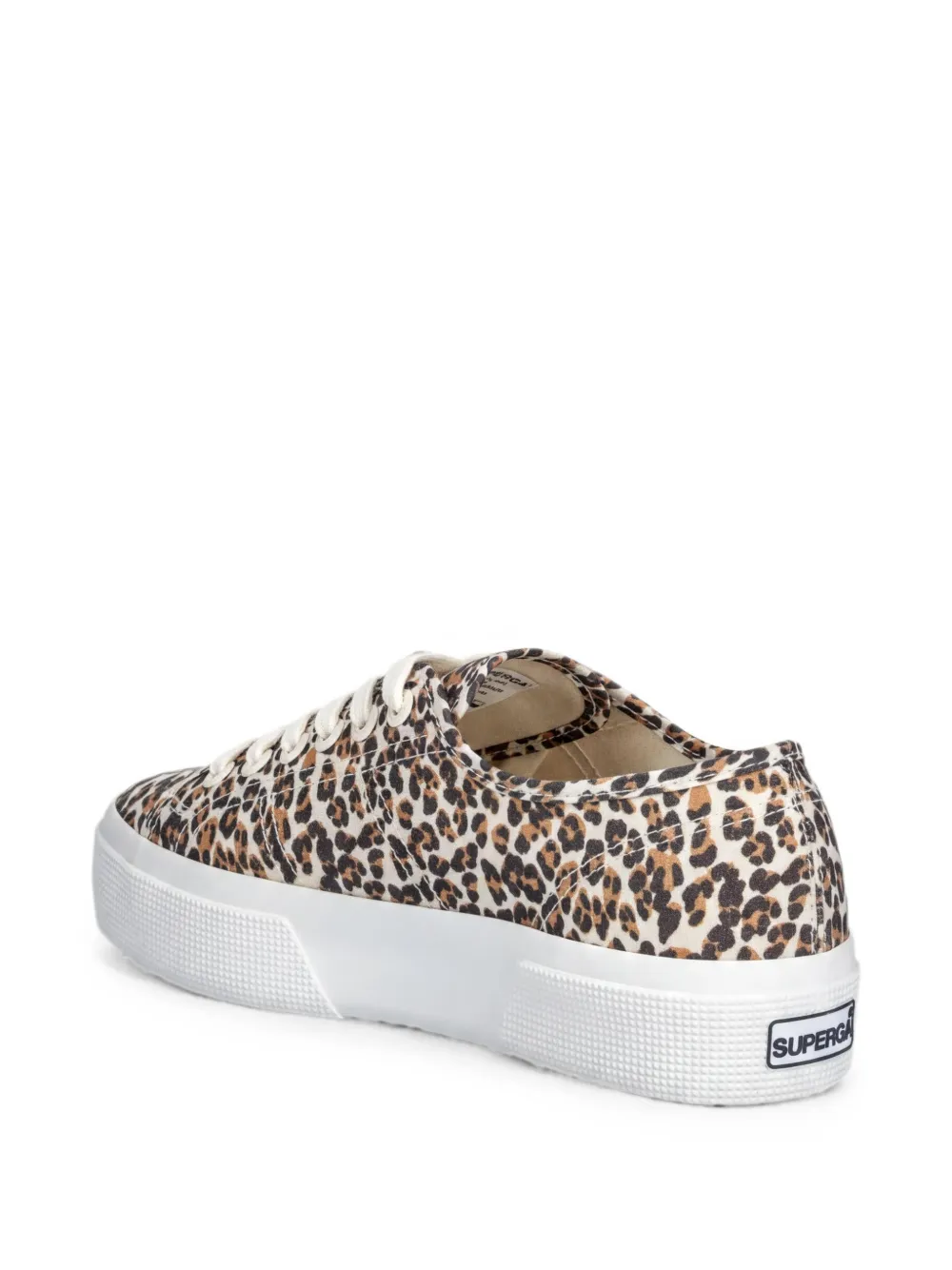 Superga 3740 sneakers met luipaardprint en plateauzool Beige