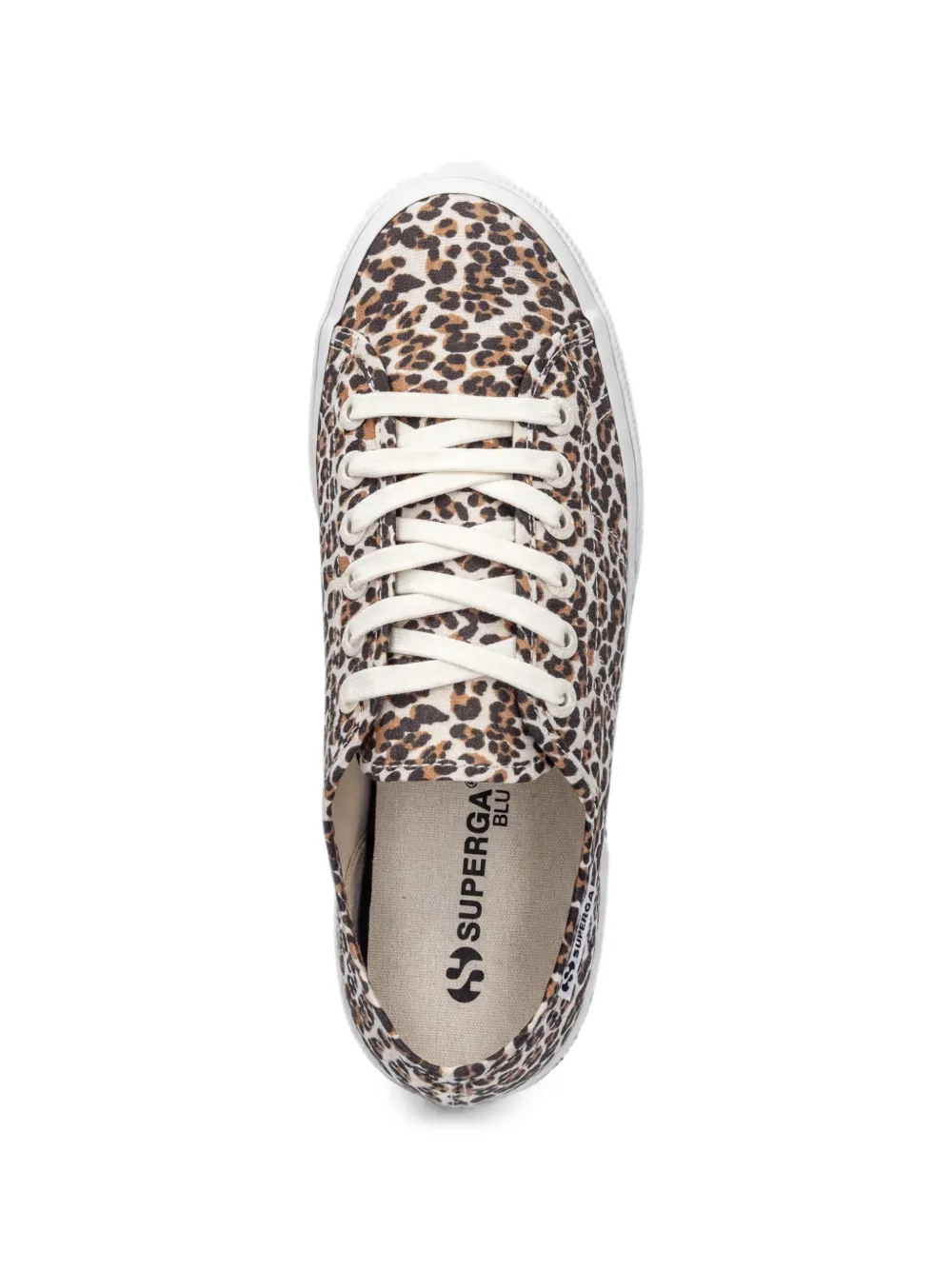 Superga 3740 sneakers met luipaardprint en plateauzool Beige