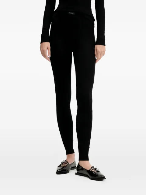 La Mania logo-detail ribbed leggings