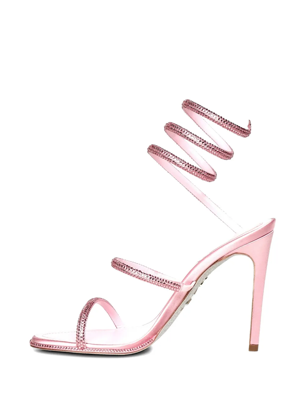 René Caovilla Cleo Powder strass spiral sandals Roze