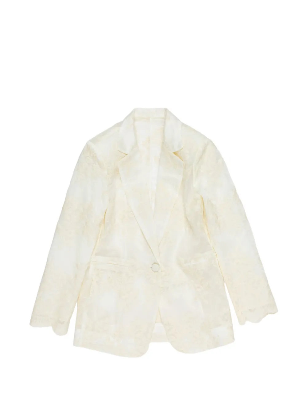 Miss Grant Kids flower-lace blazer - Neutrals