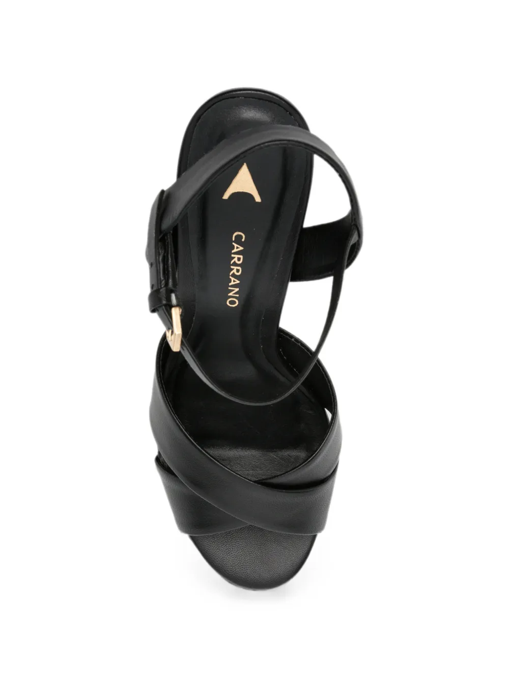 CARRANO crossover-strap platform sandals Zwart