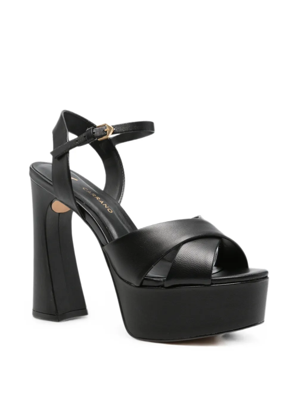 CARRANO crossover-strap platform sandals Zwart
